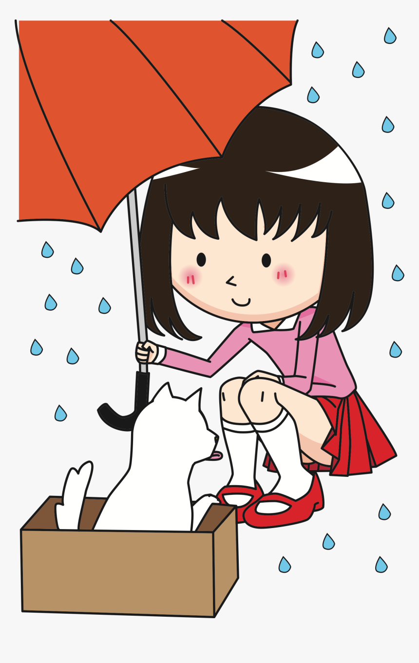 Clipart Cute Girl With Cat Banner Library Download - Found A Cat Clipart, HD Png Download, Free Download