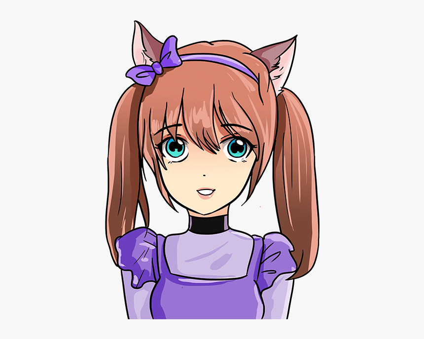 How To Draw Anime Cat Girl - Anime Cat Draw Easy, HD Png Download, Free Download