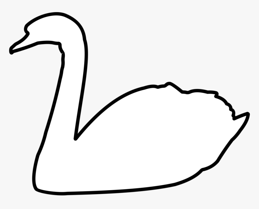 Line Art,water Bird,coloring Book - Swan Clipart Black And White, HD Png Download, Free Download