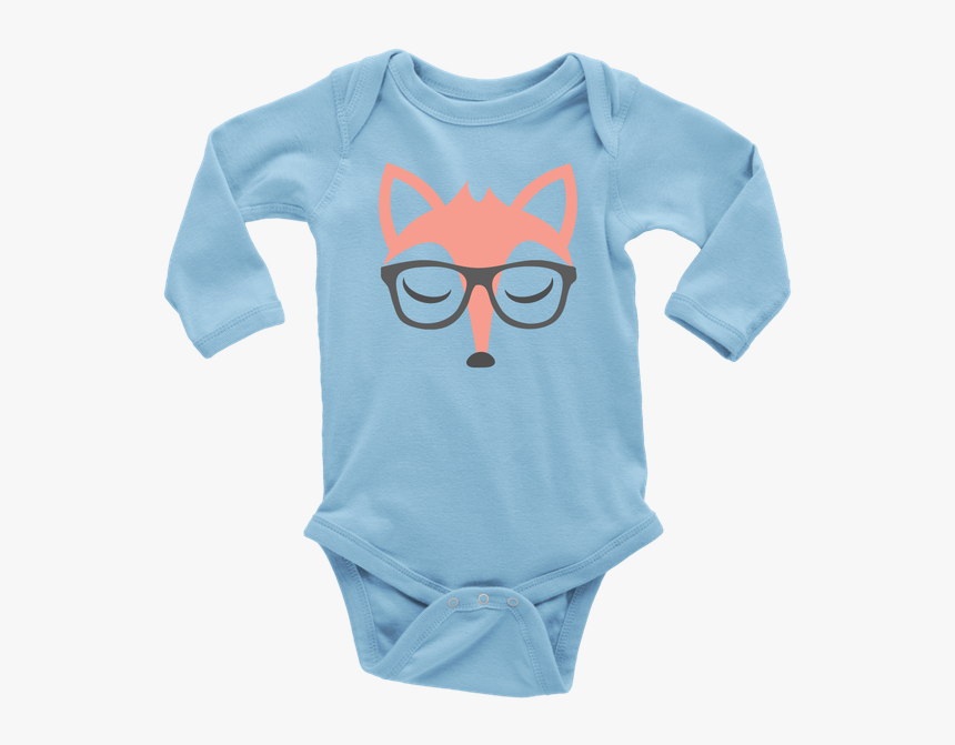 Nerd Glasses Fox Face Baby Onesie, Animal Cartoon Newborn - Infant Bodysuit, HD Png Download, Free Download