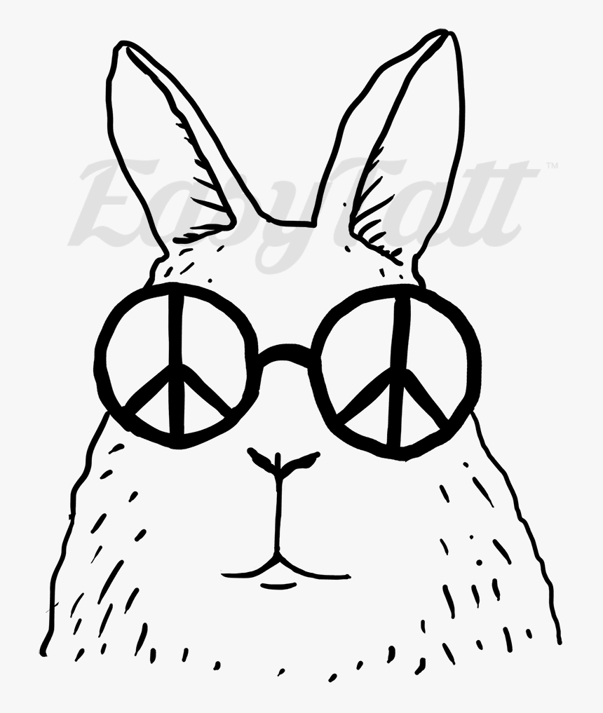 By Didi Fox Fake Tattoo, Peace Rabbit - Peace Signs, HD Png Download, Free Download