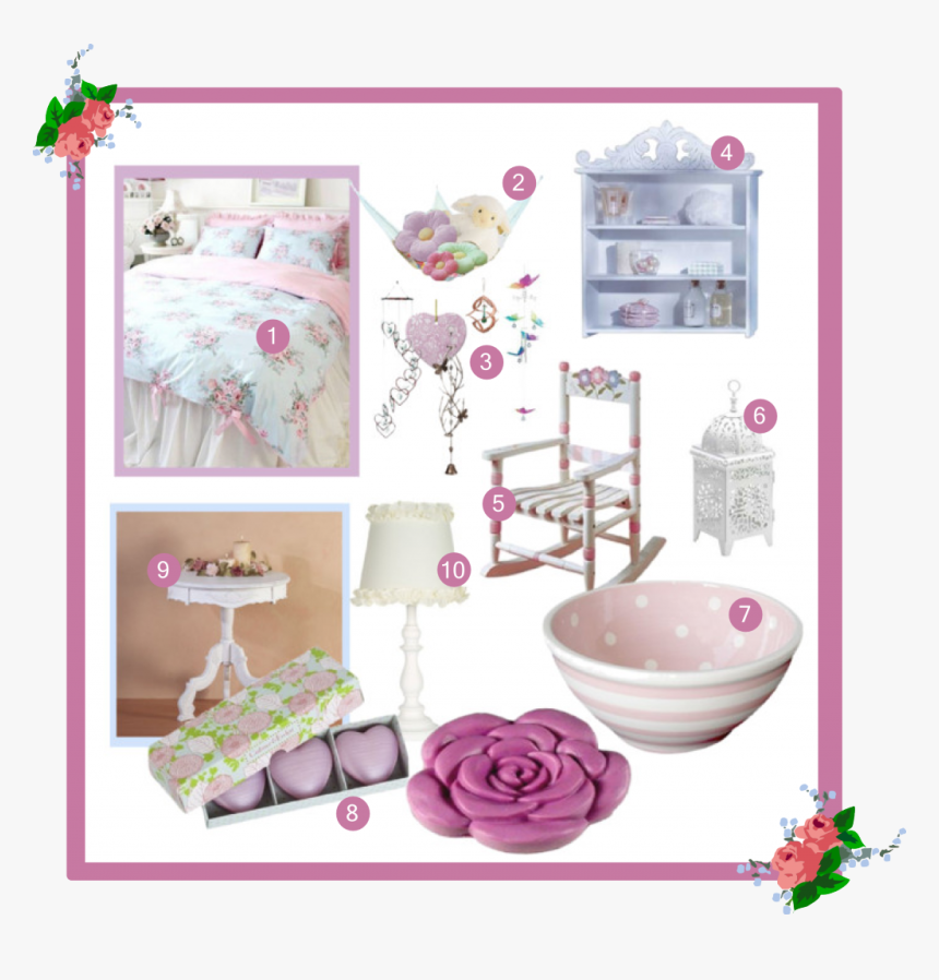 Shabby Chic Girls Bedroom Design / Decor Ideas - Lilac Shabby Chic Girls Bedrooms, HD Png Download, Free Download