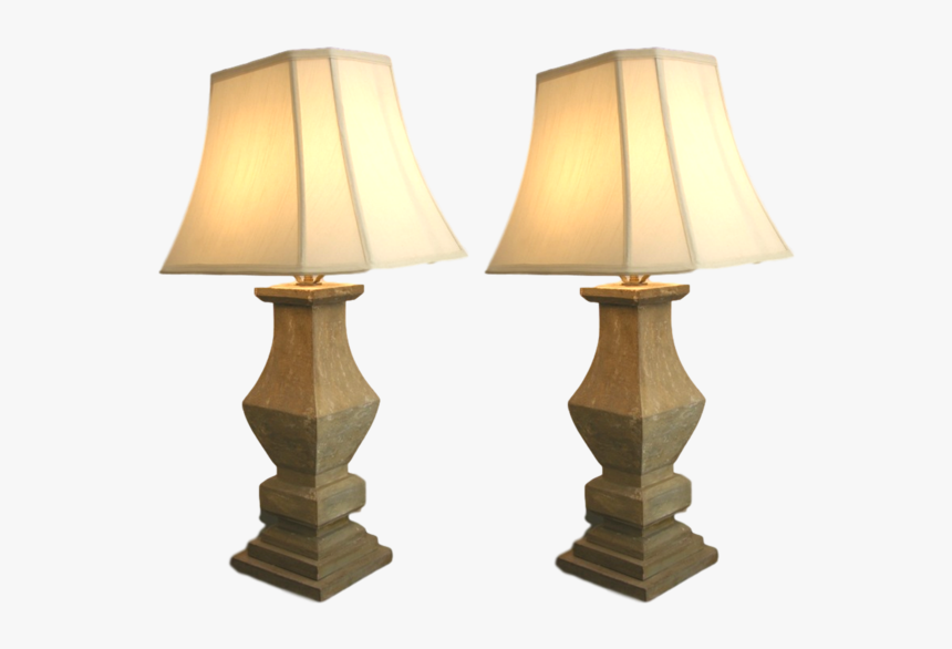 1920s French Shabby Chic Pair Of Baluster Wooden Lamps - Electric Light, HD Png Download, Free Download