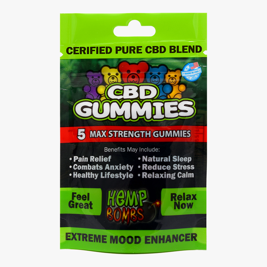 Hemp Bombs 5count Gummies Front Emailable, HD Png Download, Free Download