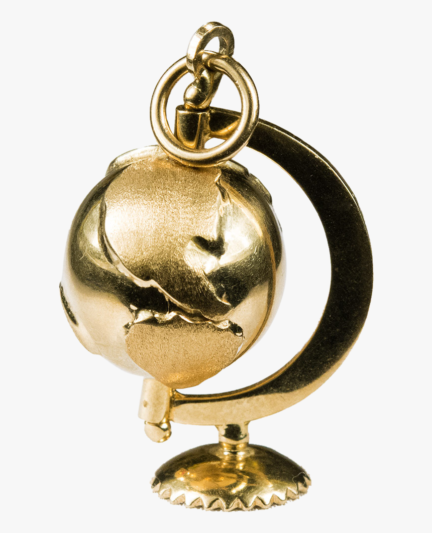 Fantastic 14k Gold Earth 3-d Spinning World Globe Pendant - Chain, HD Png Download, Free Download