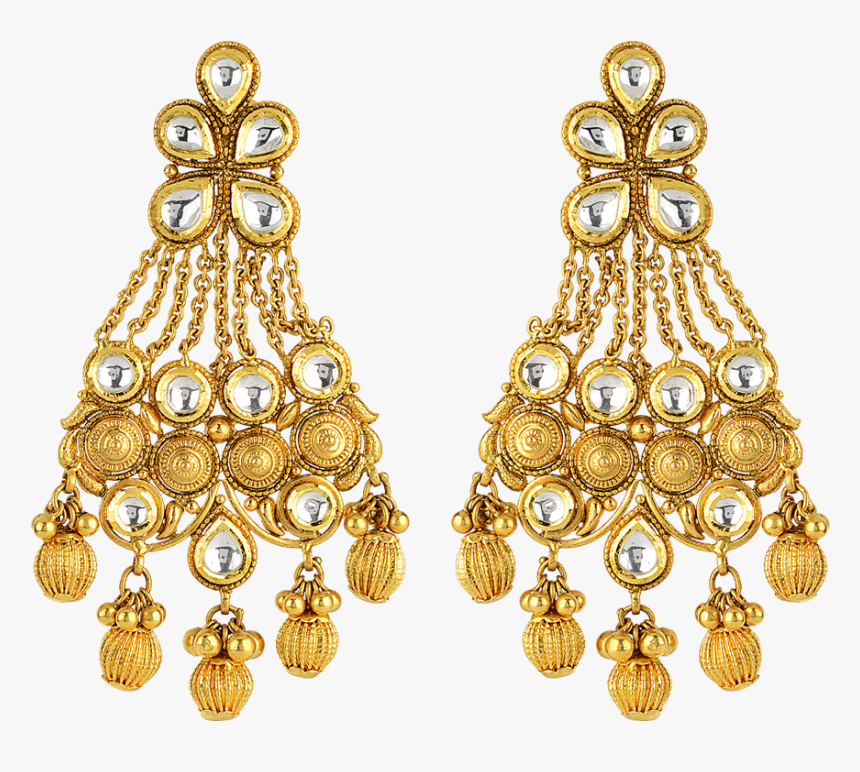 Phalak Chandelier Gold Earring - Earring, HD Png Download, Free Download