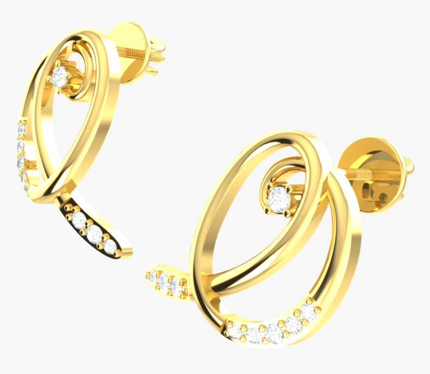 0 15ctw Round Cut Natural Diamond 18k Gold - Earrings, HD Png Download, Free Download