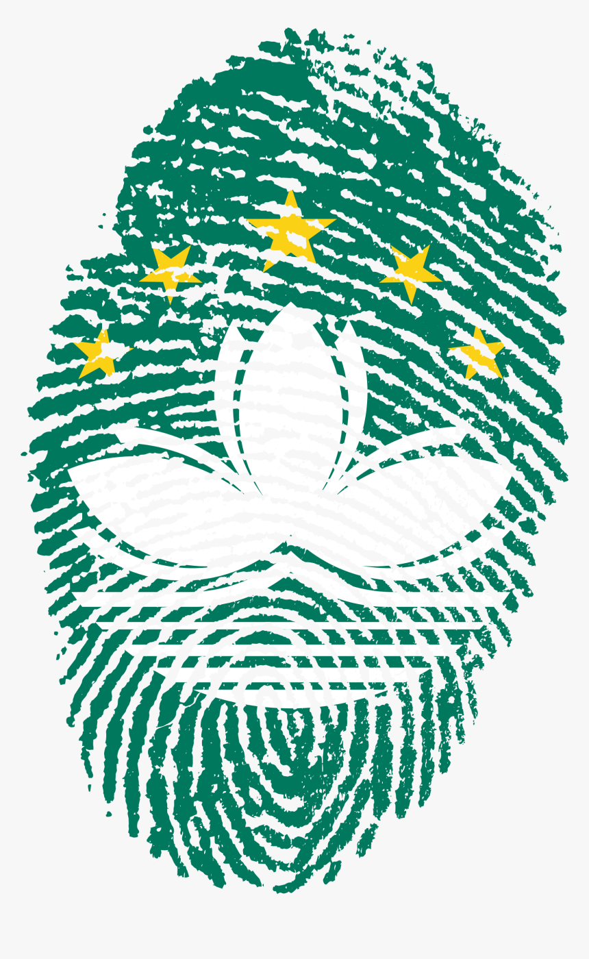 Macau Flag Fingerprint Country - Macau Flag Fingerprint, HD Png Download, Free Download