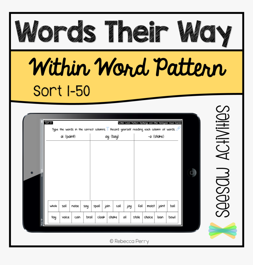 Within Word Pattern Spelling Activity, HD Png Download, Free Download