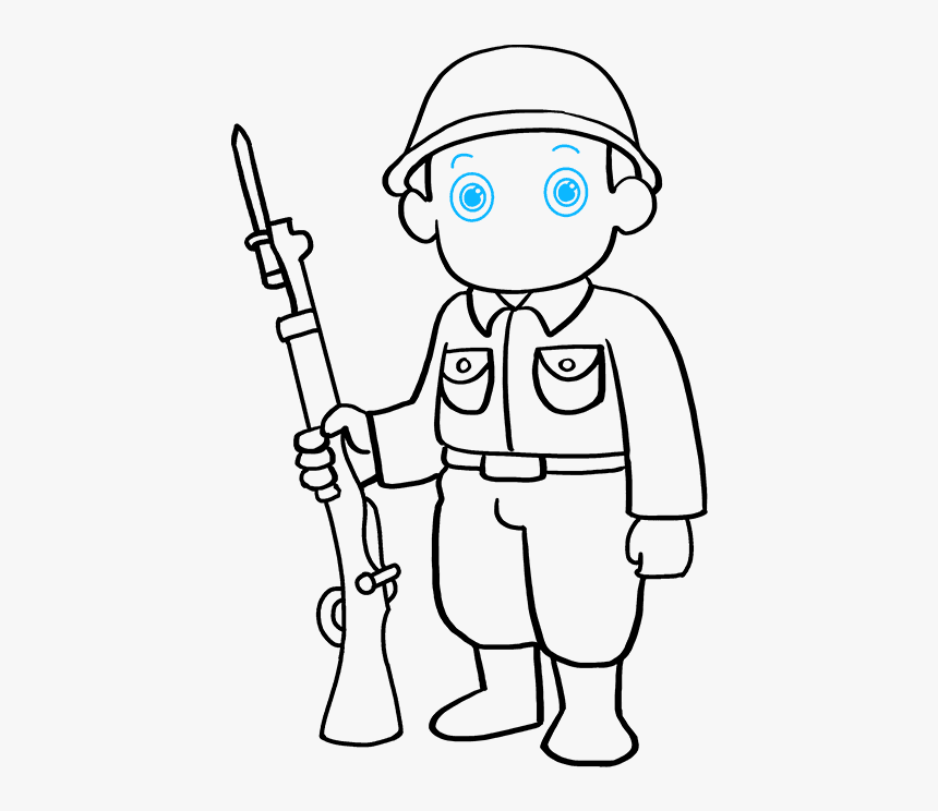How To Draw Soldier - Drawing Of A Soldier, HD Png Download, Free Download