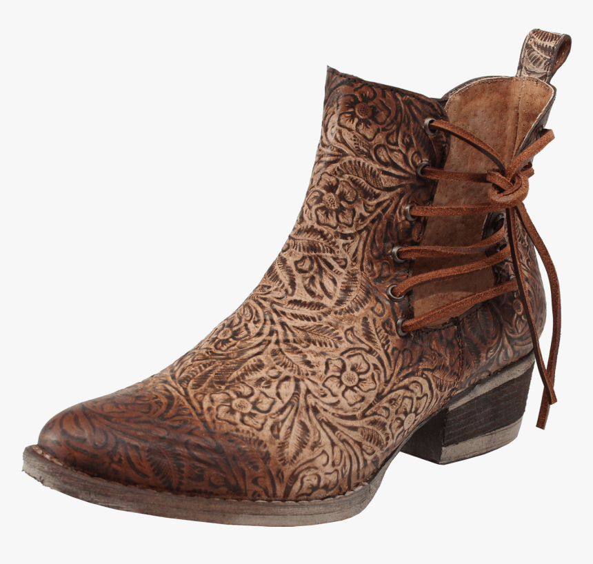 Circle G Women"s Round Toe engraved & Laces ankle Boot - Cowboy Boot, HD Png Download, Free Download