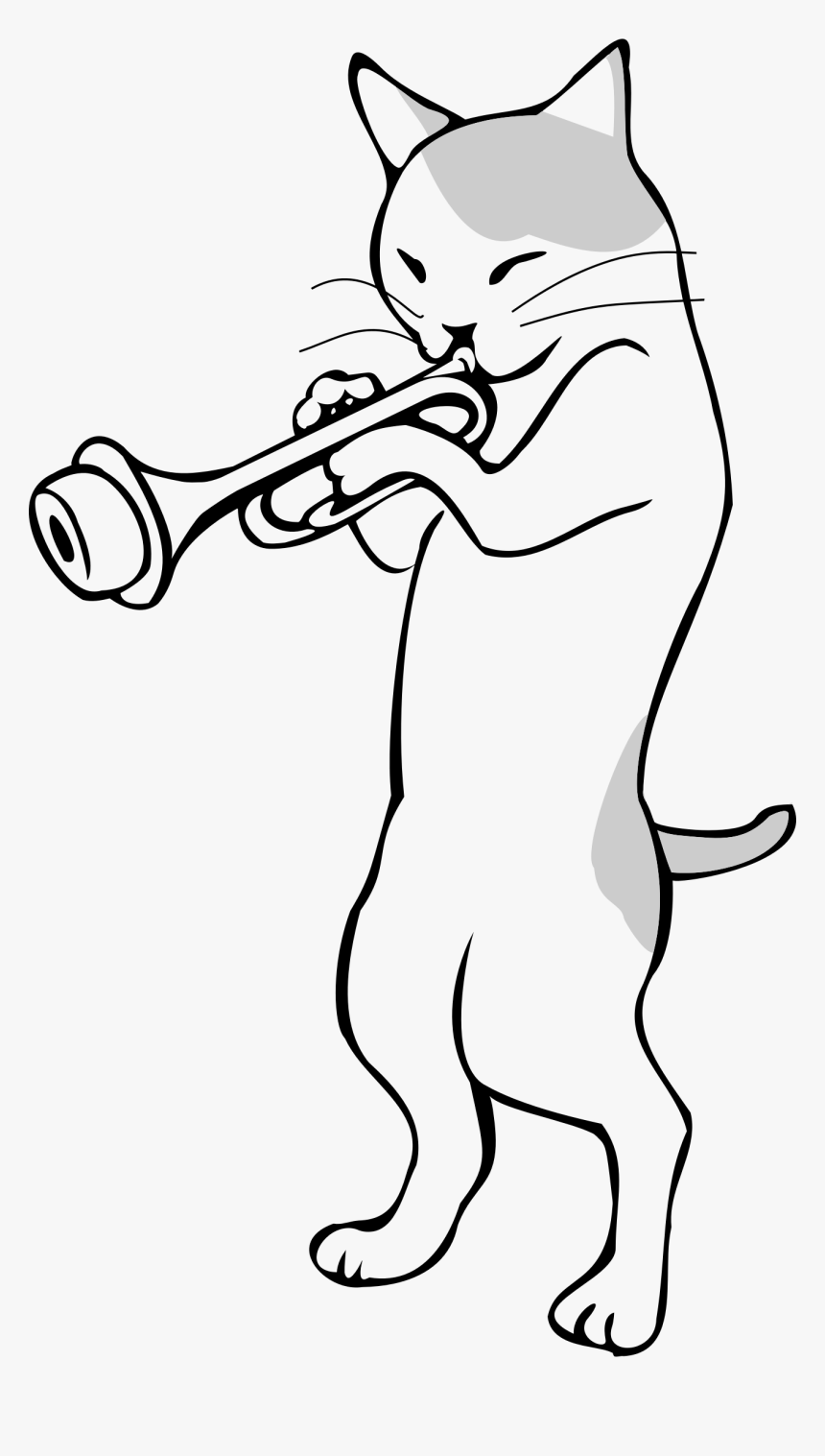 Transparent Trumpet Png - Cat Anthropomorphic, Png Download, Free Download