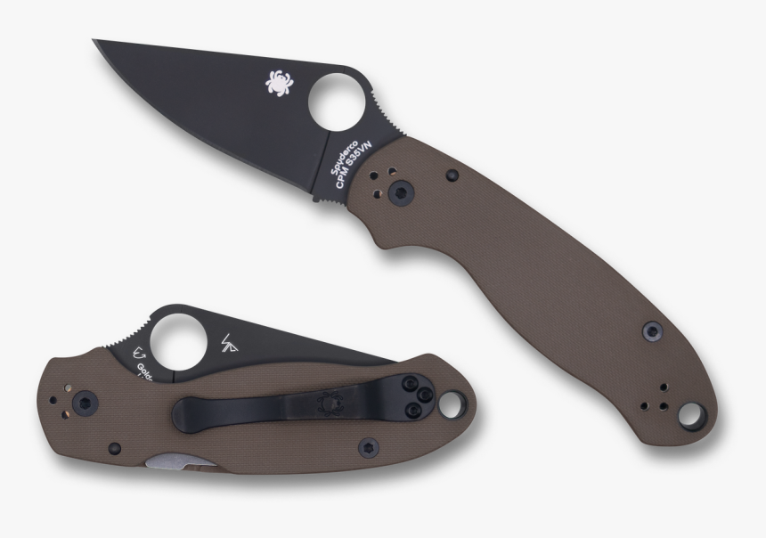 Spyderco C223gpbnbk Para Military - Spyderco Para 3 Lightweight Black Blade, HD Png Download, Free Download