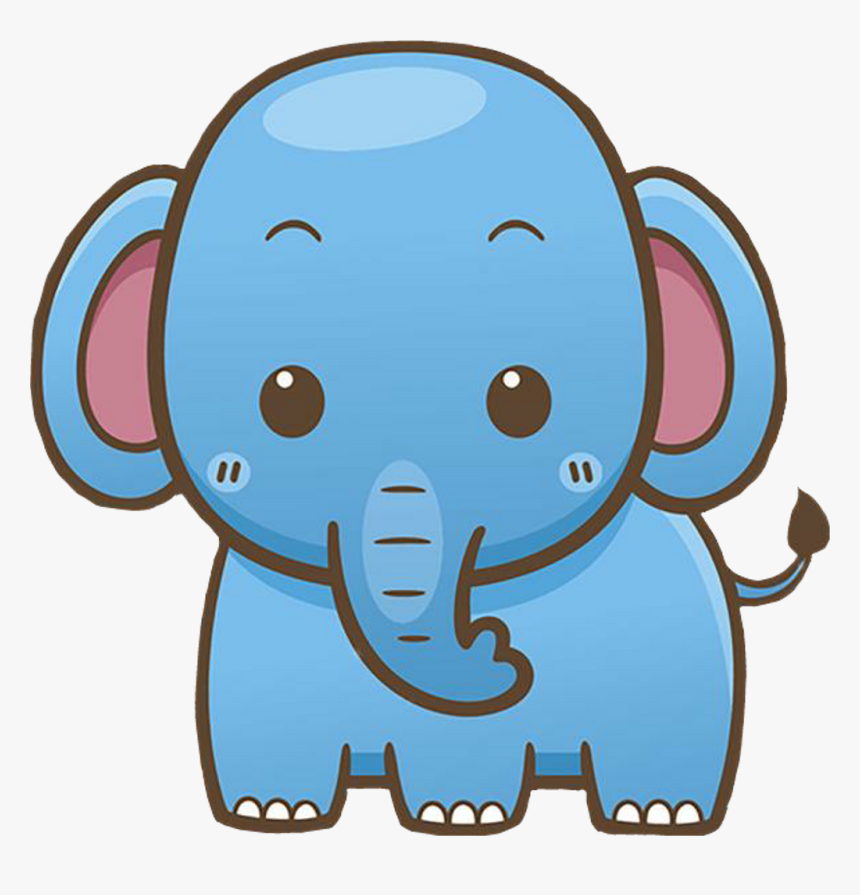 Elephant Blue Sticker Animal Blueelephant Clipart Clipa - Cartoon Farm Animals Dog, HD Png Download, Free Download