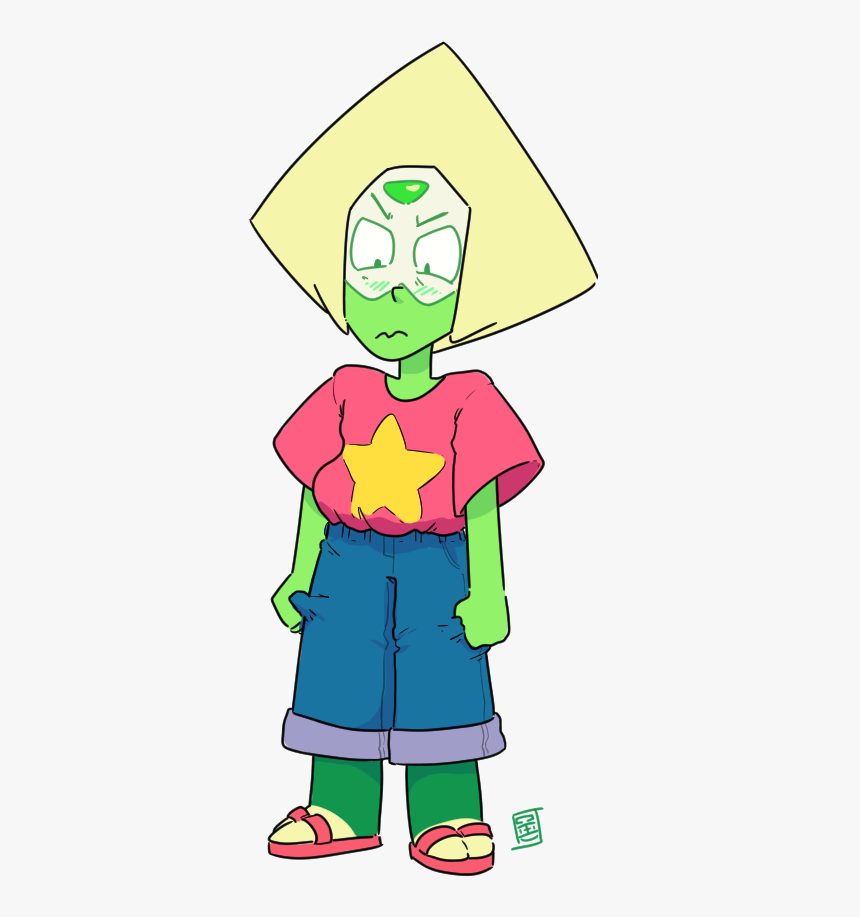 Clothing Green Yellow Fictional Character Cartoon Clip - Alien Steven Universe Peridot Cute, HD Png Download, Free Download