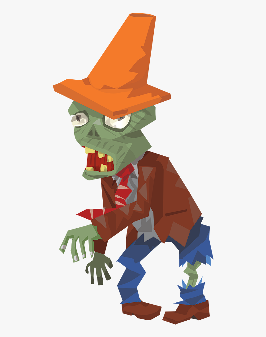 Road Cone Zombie, Plants Vs Zombies - Cartoon, HD Png Download, Free Download