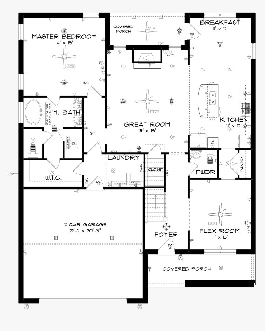 Endsleigh E Main Floorplan By Stone Martin Builders - Floor Plan, HD Png Download, Free Download
