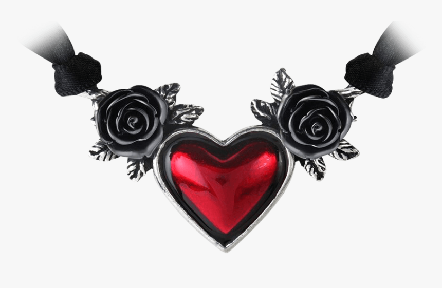 Blood Heart Necklace - Black And Red Heart Necklace, HD Png Download, Free Download