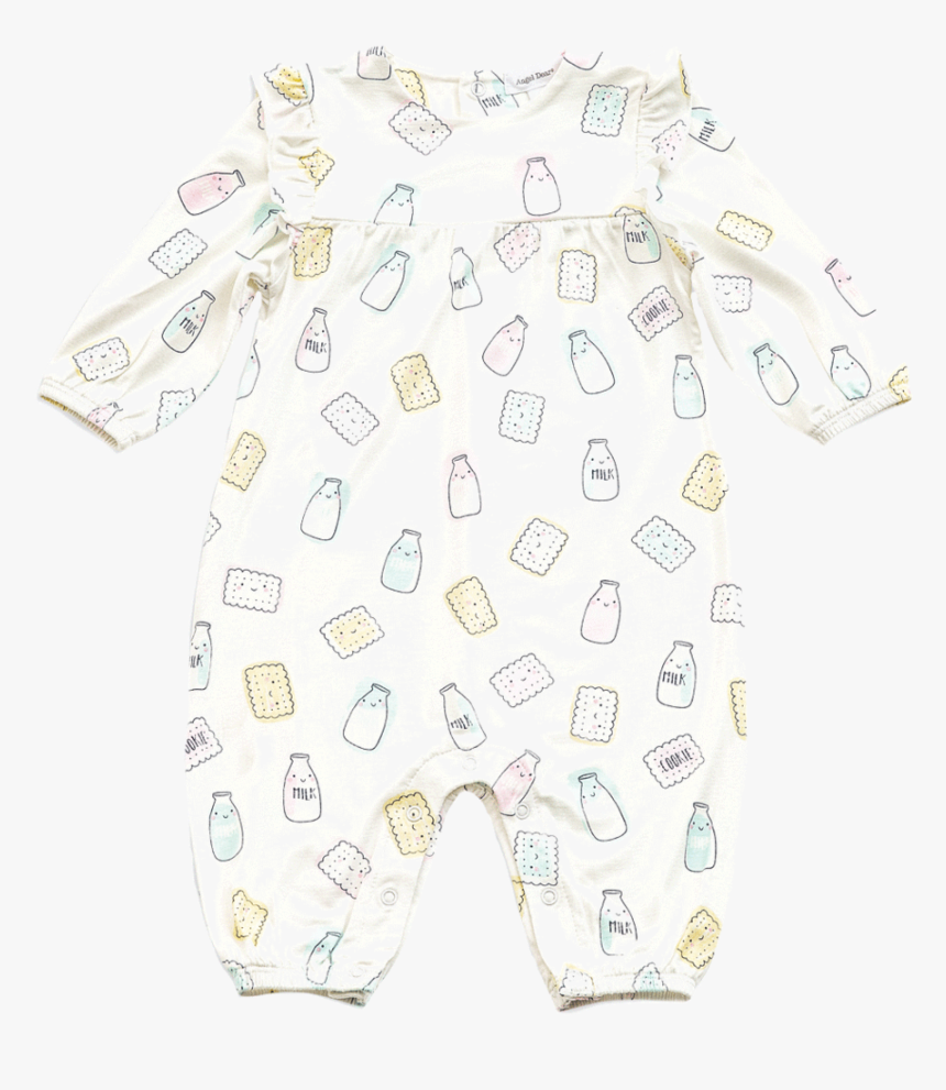 Milk And Cookies Ruffle Sleeve Romper - Angel Dear Milk And Cookies Ruffle Sleeve Romper, HD Png Download, Free Download