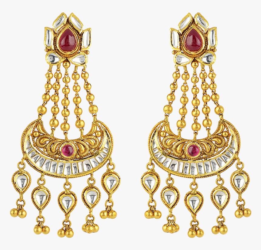 Transparent Gold Earring Png - Jewelry Design Gold Earrings, Png Download, Free Download