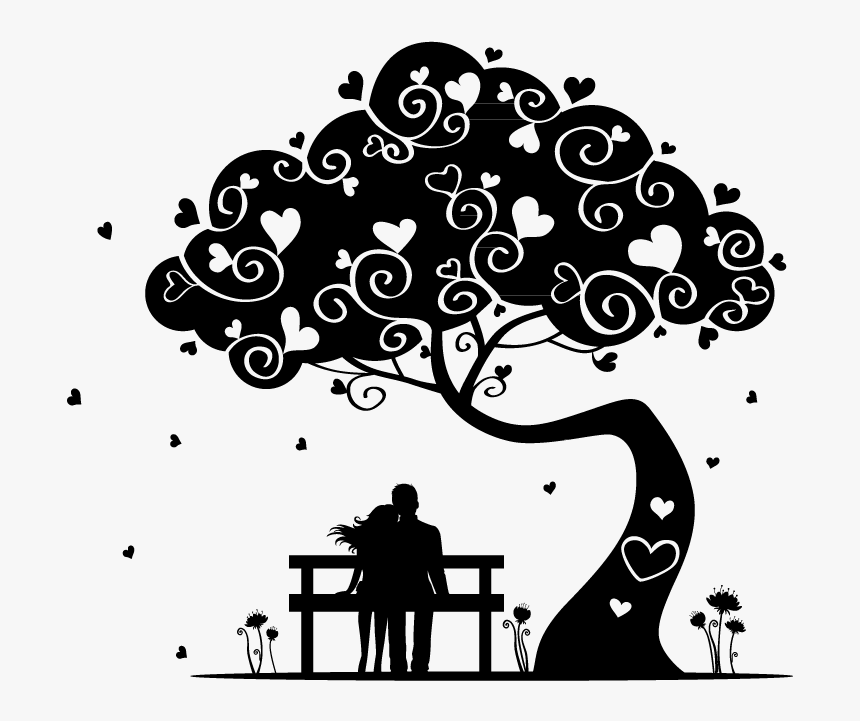 Http Www Elvinilo Es - Romantic Love Tree Black And White, HD Png Download, Free Download