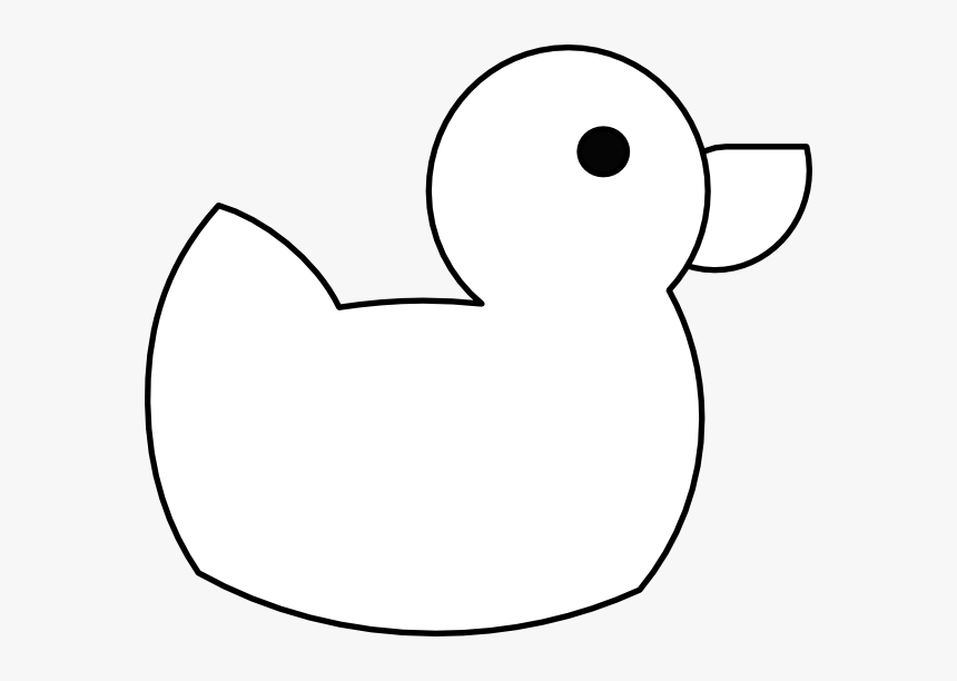 Duck Cartoon Clipart Black And White Png , Png Download - Rubber Duck White Png, Transparent Png, Free Download