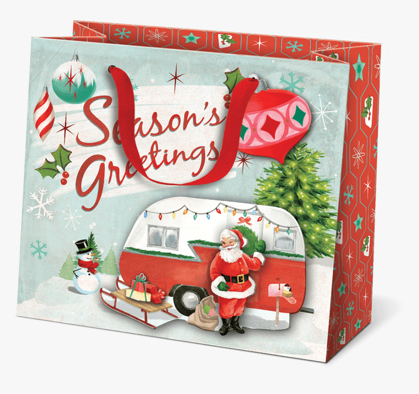Here Comes Santa Claus Medium Gift Bag - Christmas Card, HD Png Download, Free Download