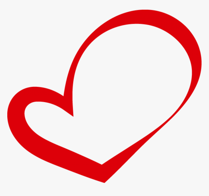 Curved Red Heart Outline Png Image - Red Heart Transparent Png, Png Download, Free Download