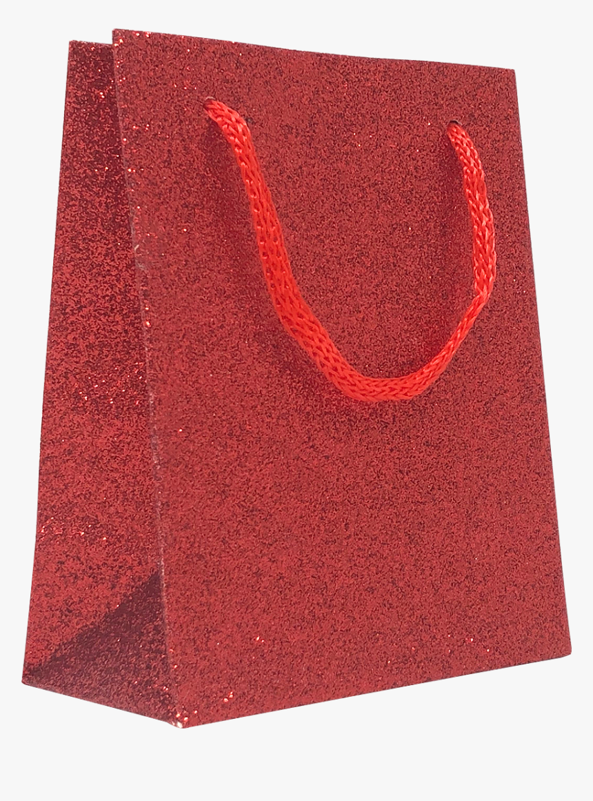 Christmas Gift Bags Red Glitter Finish, 9 X 11 X 5cm - Tote Bag, HD Png Download, Free Download