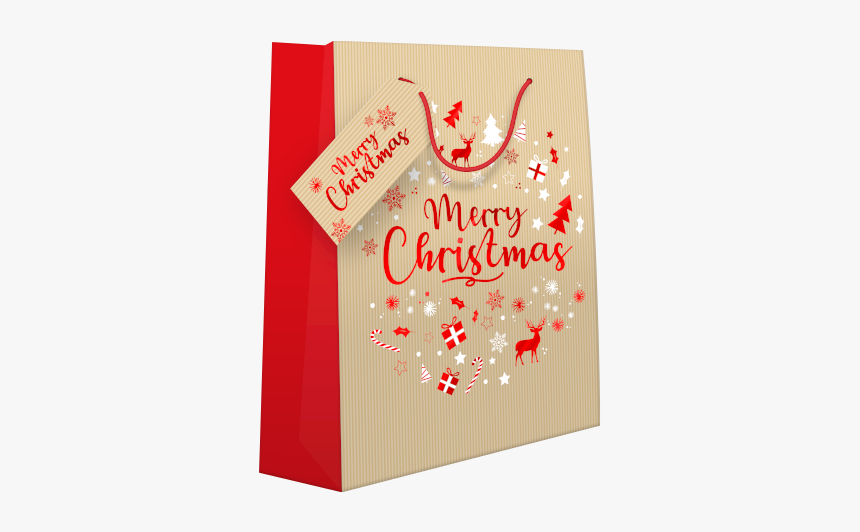 Traditional Christmas Medium Gift Bag - Christmas Card, HD Png Download, Free Download