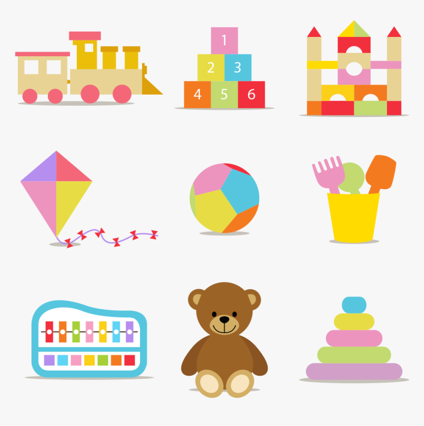Toys Vector Flat - Kids Toys Vector Art, HD Png Download, Free Download