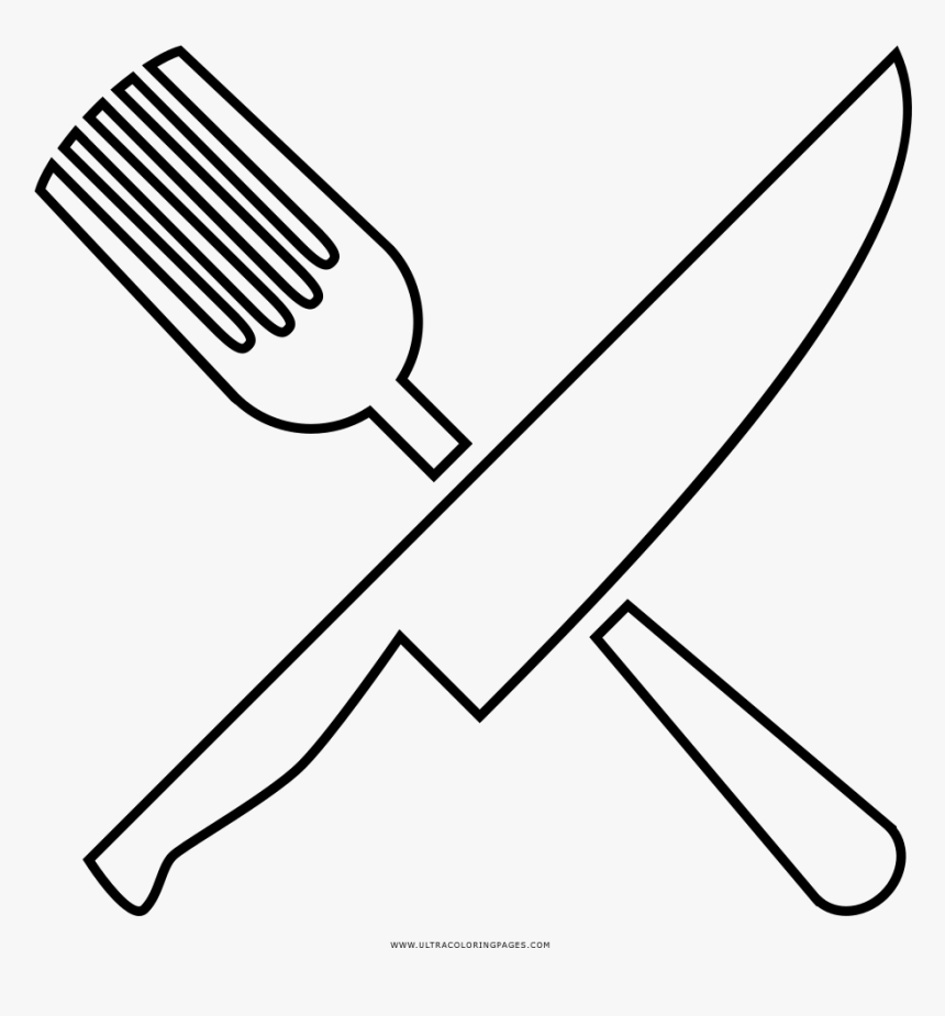 Silverware Coloring Page - Line Art, HD Png Download, Free Download