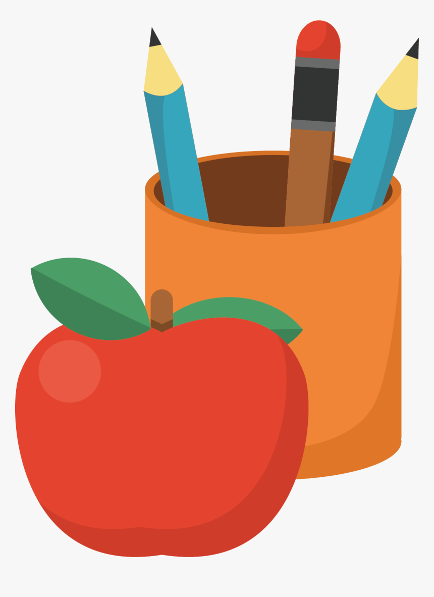 Transparent Pencil Vector Png - Apple And Pencil Clipart, Png Download, Free Download