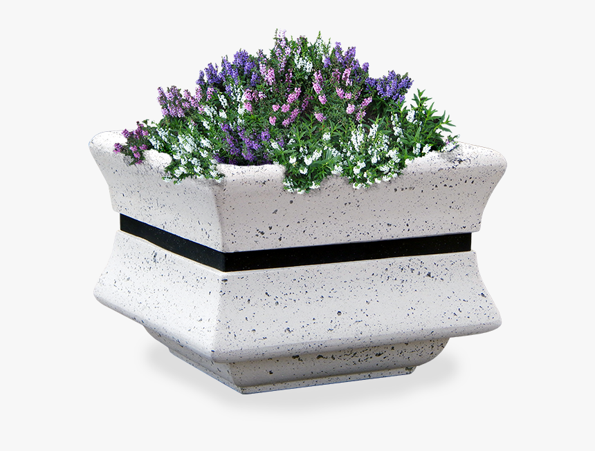 Square Concrete Planter Model Menhir - Flowerpot, HD Png Download, Free Download