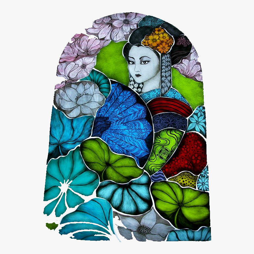 Geisha Girl - Geisha Stained Glass, HD Png Download, Free Download