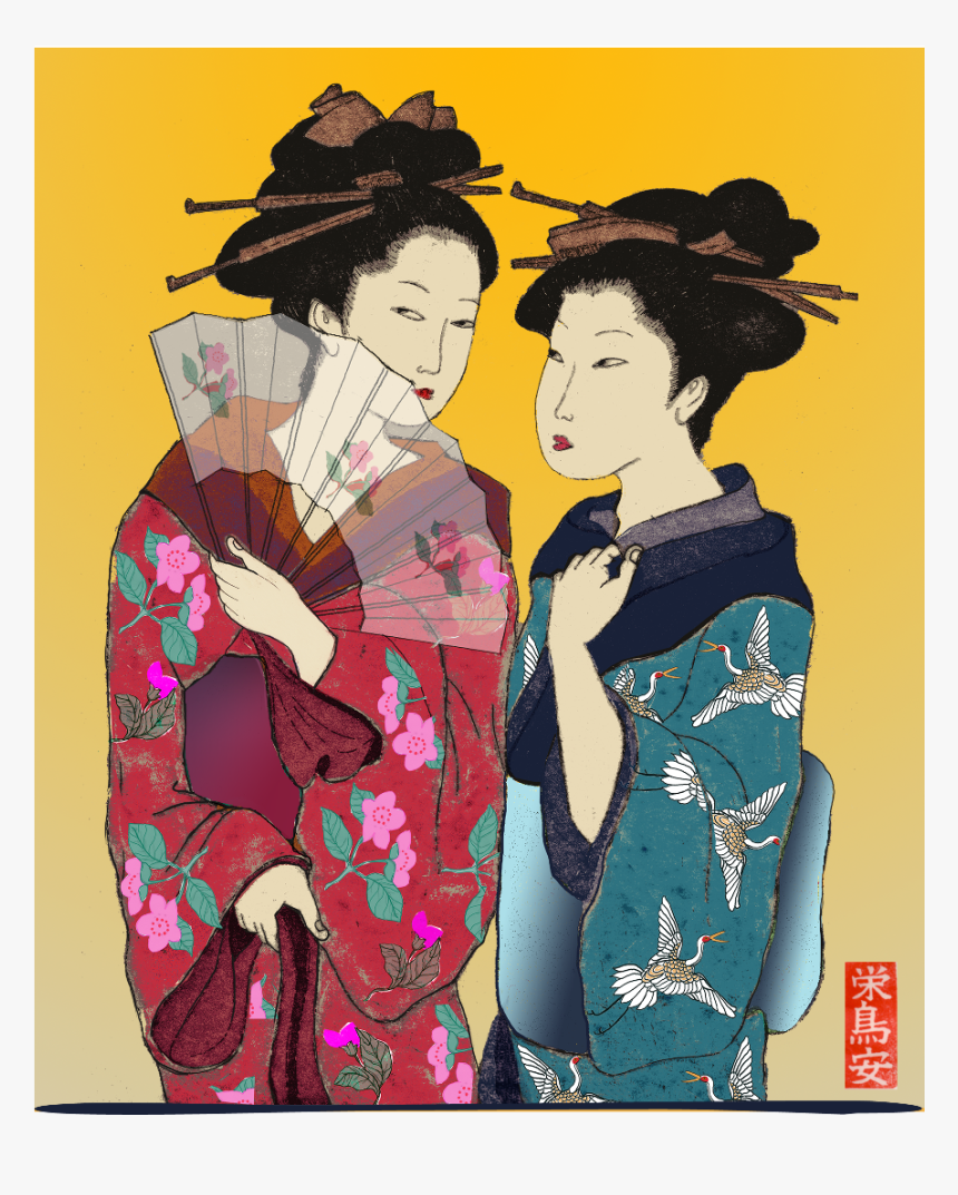 Japanese Geisha Art, HD Png Download, Free Download