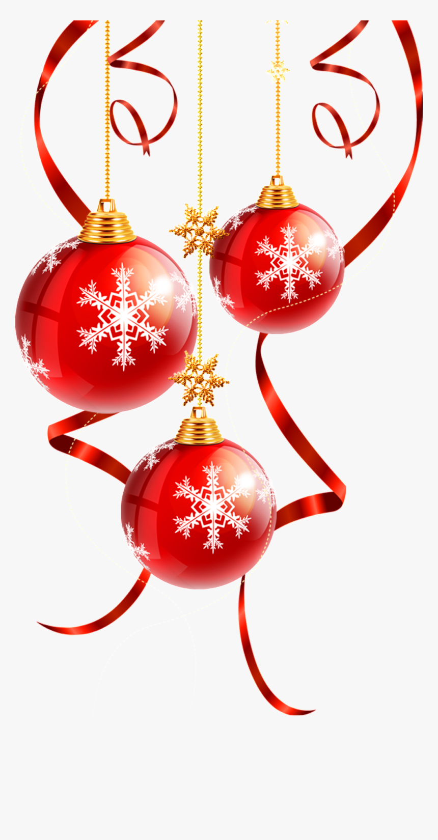 Red Snowflake Bulb Transparent - Gold Red Christmas Decoration Png, Png Download, Free Download