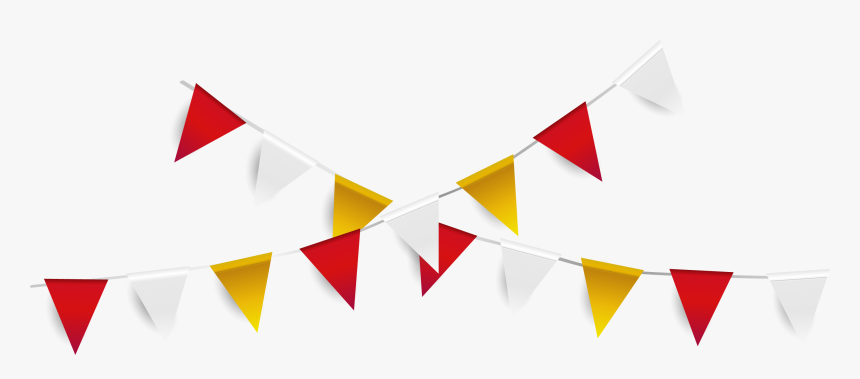 #banner #pennant #flag #garland #red #white #yellow, HD Png Download, Free Download