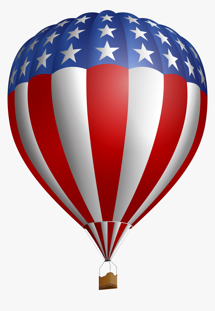 4th Of July Clipart Hot Air Balloon Png Transparent - American Hot Air Balloon Png, Png Download, Free Download