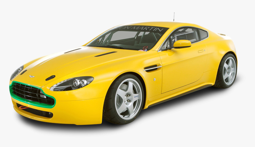 Aston Martin Vantage N24 Yellow Car - Aston Martin Yellow Car, HD Png Download, Free Download