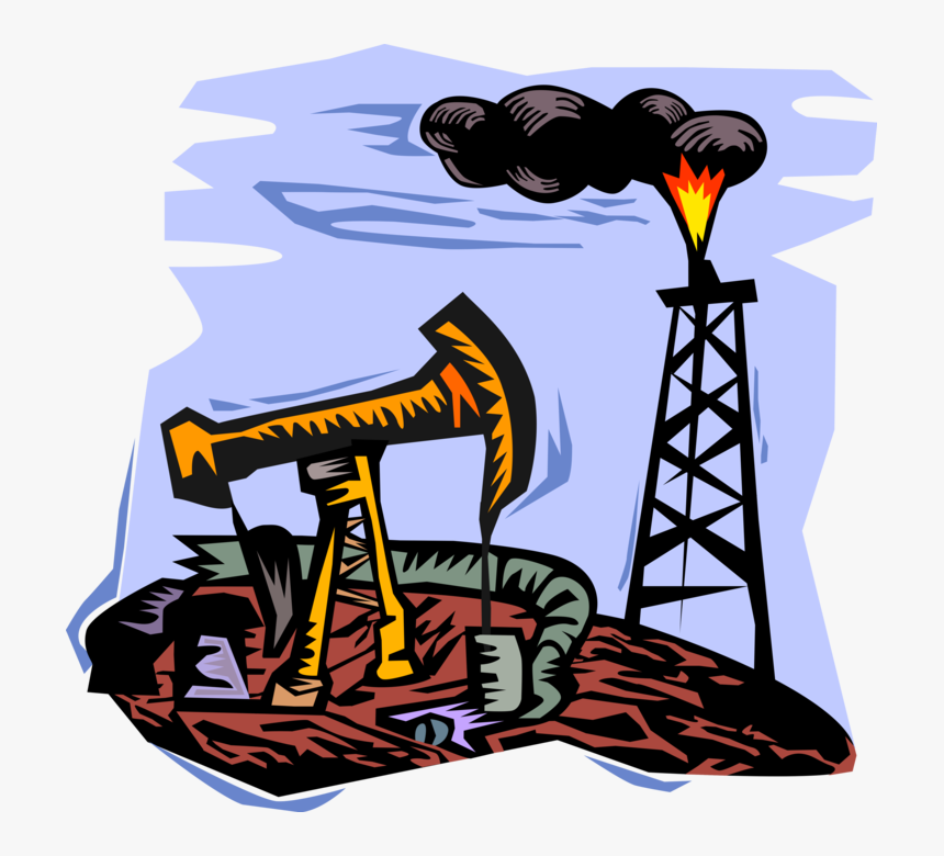 Vector Illustration Of Oil Drilling Derrick And Oil - Petroleum Oil Clip Art, HD Png Download, Free Download