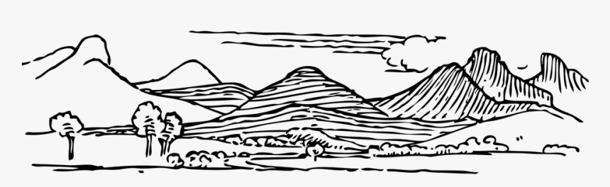 Collection Of Mountain - Clipart Black And White Mountain, HD Png Download, Free Download