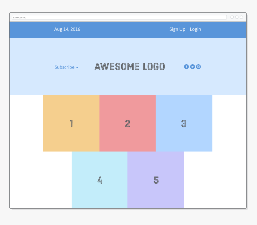 Web Page Showing Grid Created From Correct Flexbox - Html Alignment, HD Png Download, Free Download