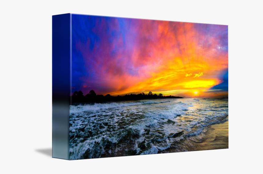 8 Background, Ox-17, Sunset In The Ocean - Ocean Sunset Landscape Photography Red Blue Sunset, HD Png Download, Free Download