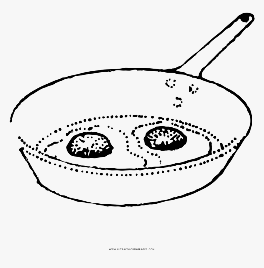 Fried Eggs Coloring Page - Fries Eggs Coloring Pages, HD Png Download, Free Download