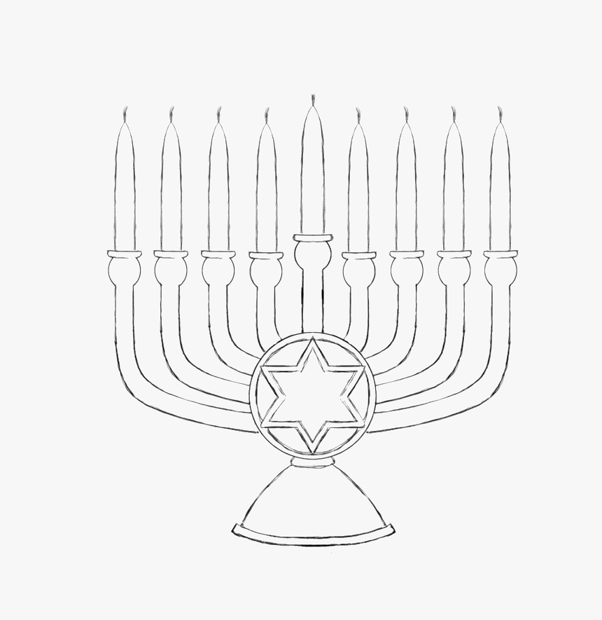 The Big Candle Of Menorah Coloring Pages - Hanukkah Coloring Pages, HD Png Download, Free Download