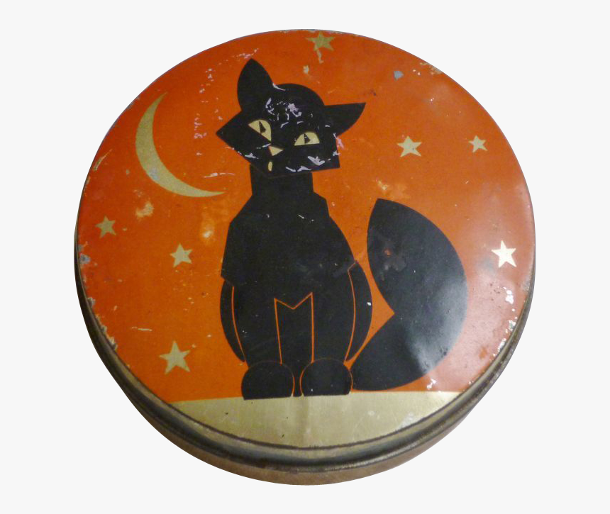 Halloween Black Cat Toffee Tin - Black Cat, HD Png Download, Free Download