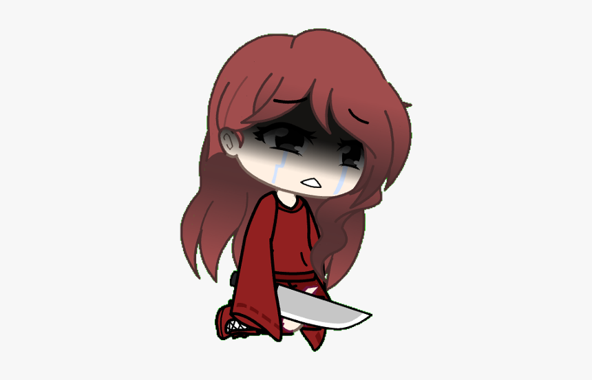 #gacha #life #red #blood #knife #scared #murder #kill - Cartoon, HD Png Download, Free Download