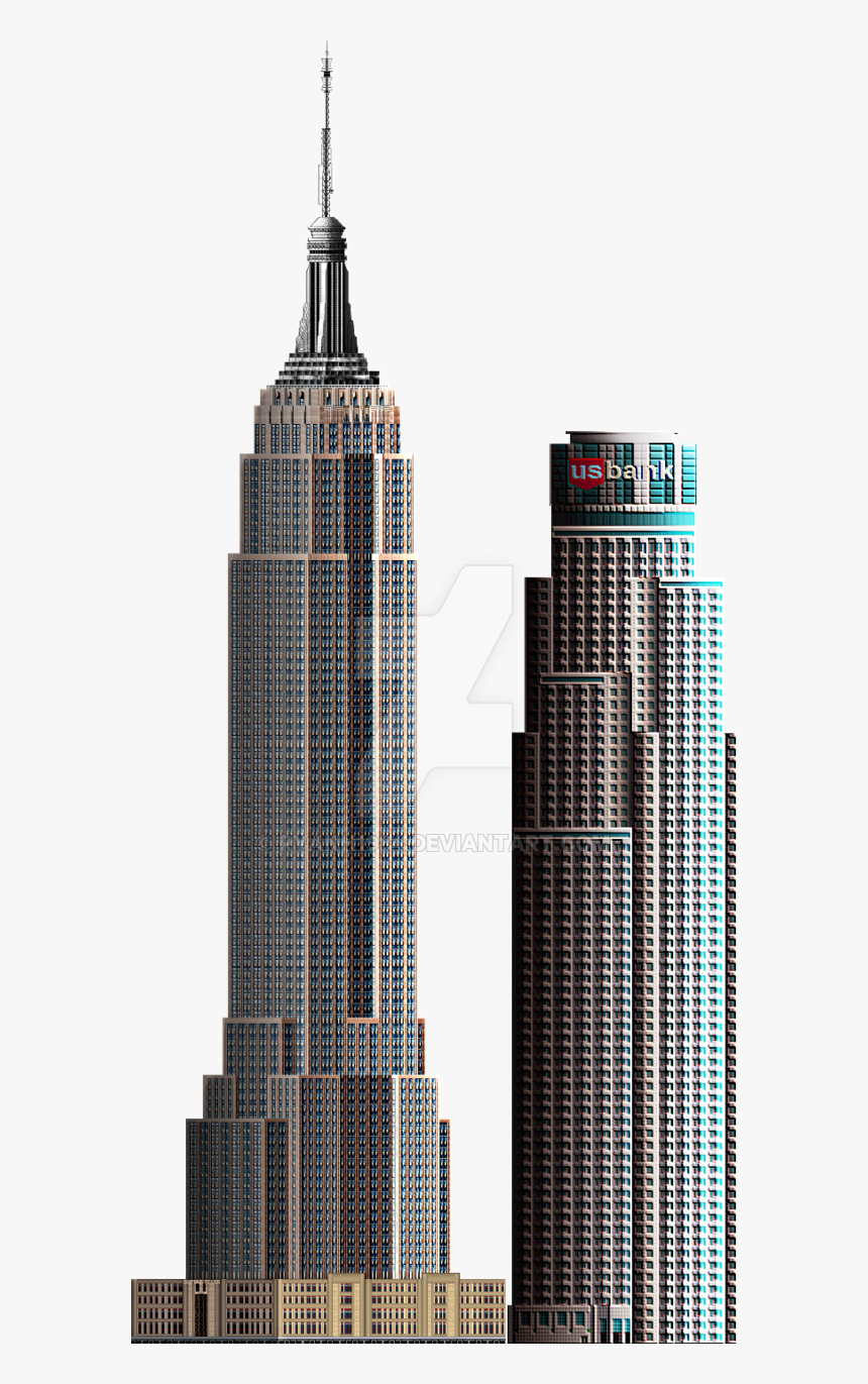 Empire State Building Transparent - Us Bank Tower Drawing, HD Png Download, Free Download