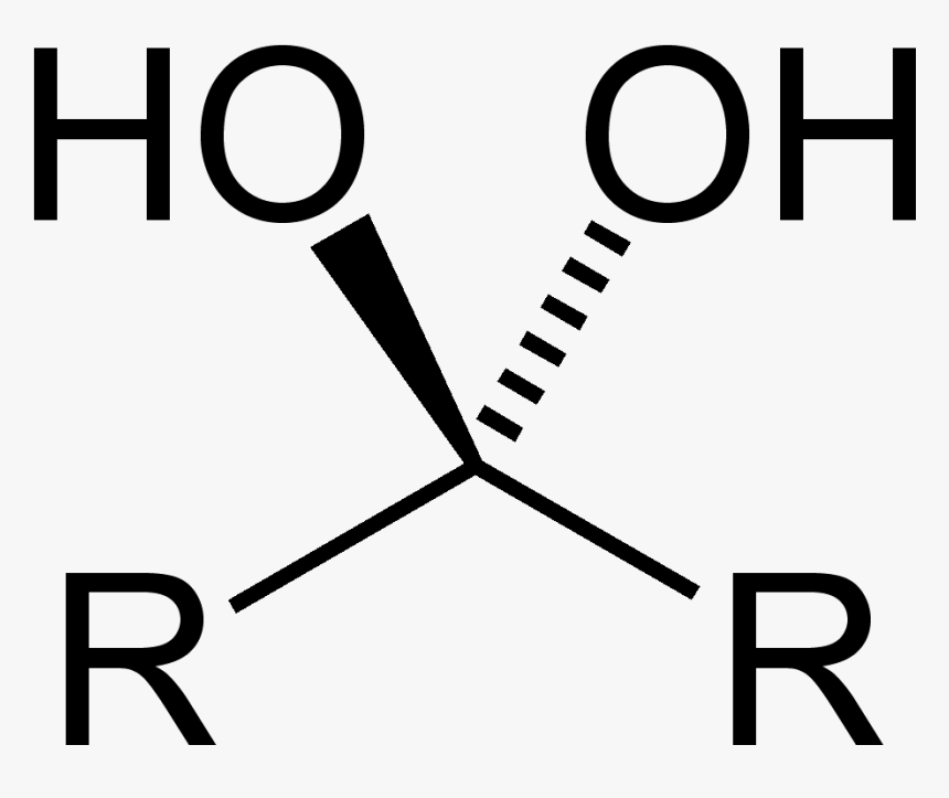 Ketone Hydrate 2d Skeletal - Geminal Diol, HD Png Download, Free Download